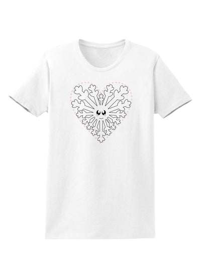 Heart Snowflake Christmas Womens T-Shirt-Womens T-Shirt-TooLoud-White-X-Small-Davson Sales