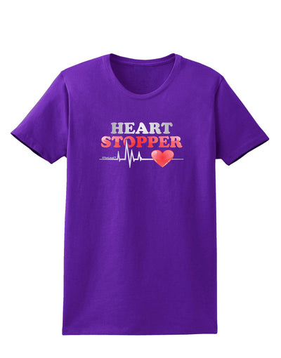 Heart Stopper Womens Dark T-Shirt-TooLoud-Purple-X-Small-Davson Sales