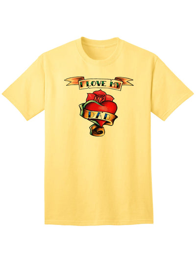 Heart Tattoo I Love My Dad Adult T-Shirt-Mens T-shirts-TooLoud-Yellow-Small-Davson Sales