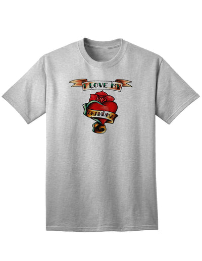 Heart Tattoo I Love My Grandma Adult T-Shirt-Mens T-shirts-TooLoud-AshGray-Small-Davson Sales