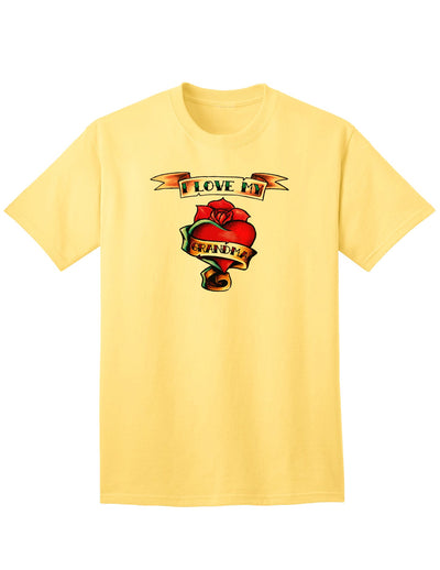 Heart Tattoo I Love My Grandma Adult T-Shirt-Mens T-shirts-TooLoud-Yellow-Small-Davson Sales