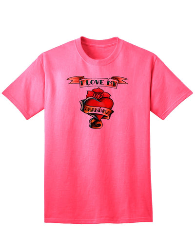 Heart Tattoo I Love My Grandma Adult T-Shirt-Mens T-shirts-TooLoud-Neon-Pink-Small-Davson Sales