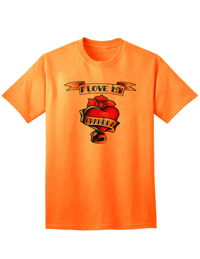 Heart Tattoo I Love My Grandpa Adult T-Shirt-Mens T-shirts-TooLoud-Neon-Orange-Small-Davson Sales