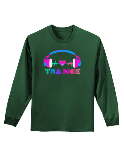 Heart Trance Adult Long Sleeve Dark T-Shirt-TooLoud-Dark-Green-Small-Davson Sales