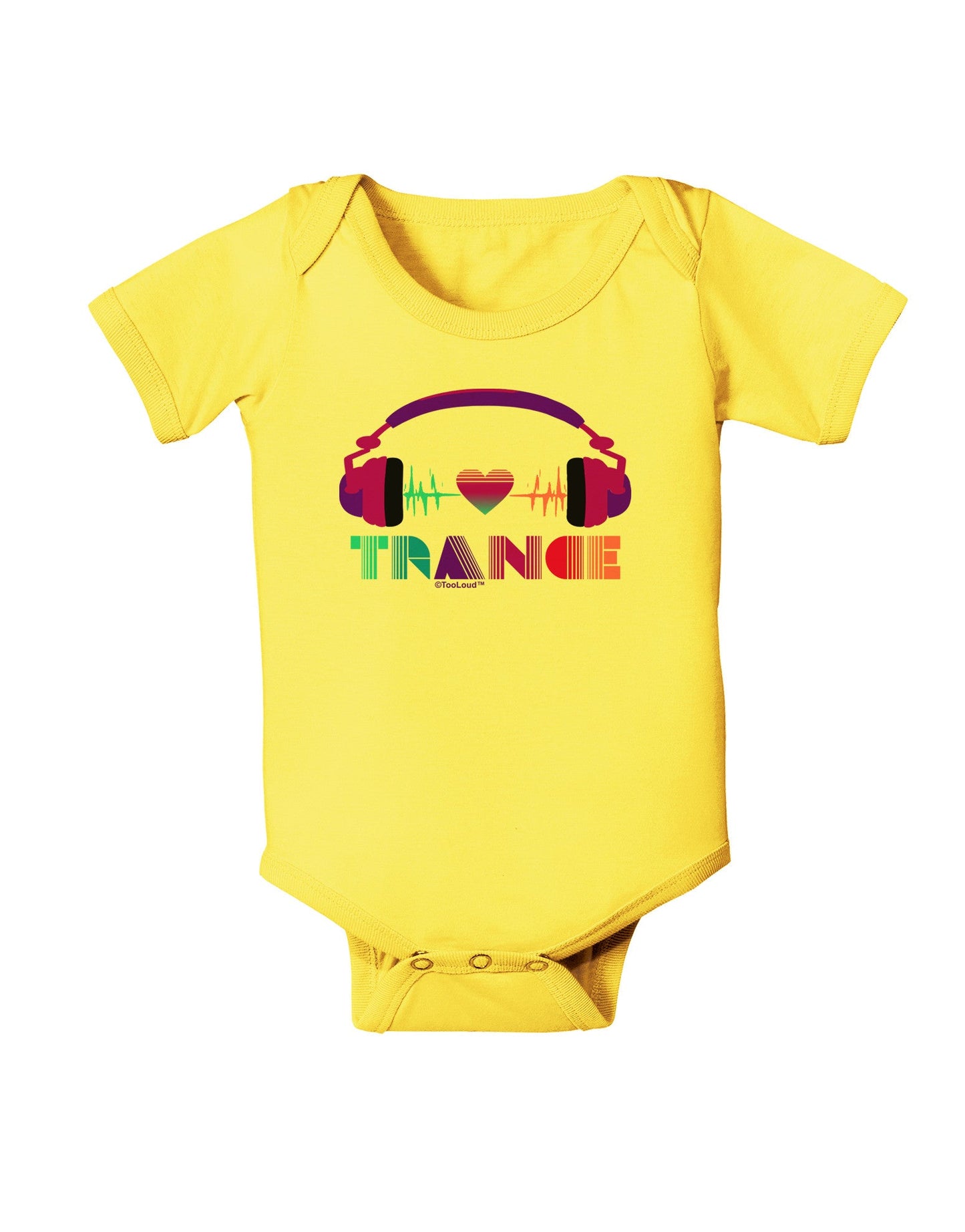 Heart Trance Baby Romper Bodysuit-Baby Romper-TooLoud-Yellow-06-Months-Davson Sales