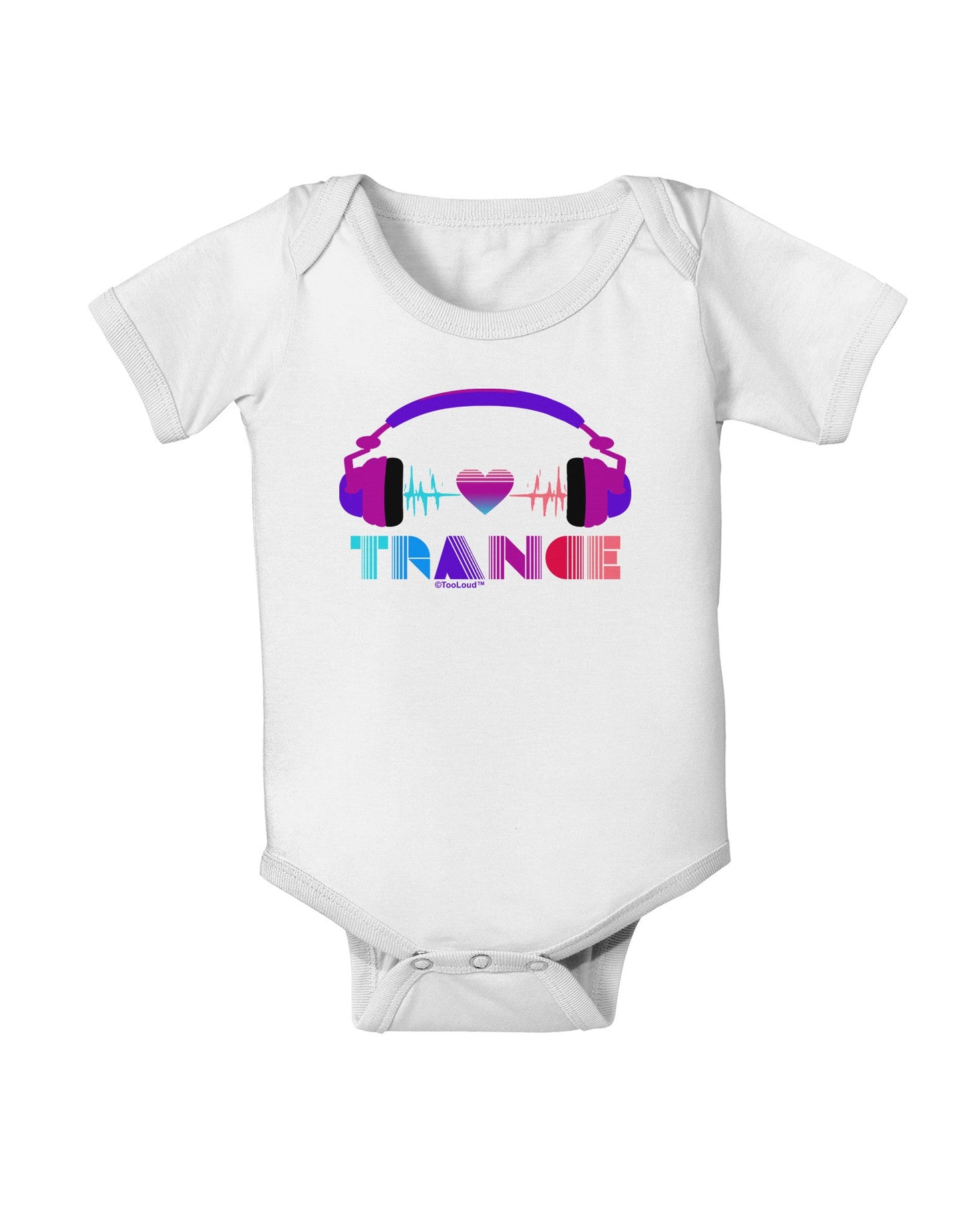 Heart Trance Baby Romper Bodysuit-Baby Romper-TooLoud-White-06-Months-Davson Sales
