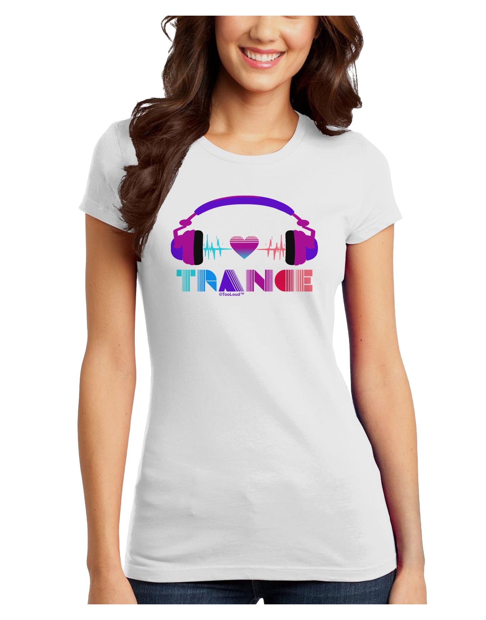 Heart Trance Juniors T-Shirt-Womens Juniors T-Shirt-TooLoud-White-Juniors Fitted X-Small-Davson Sales
