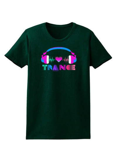 Heart Trance Womens Dark T-Shirt-TooLoud-Forest-Green-Small-Davson Sales