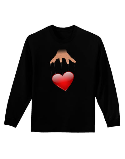 Heart on Puppet Strings Adult Long Sleeve Dark T-Shirt-TooLoud-Black-Small-Davson Sales