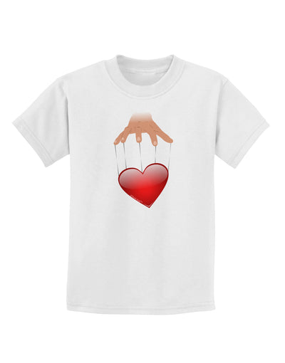 Heart on Puppet Strings Childrens T-Shirt-Childrens T-Shirt-TooLoud-White-X-Small-Davson Sales