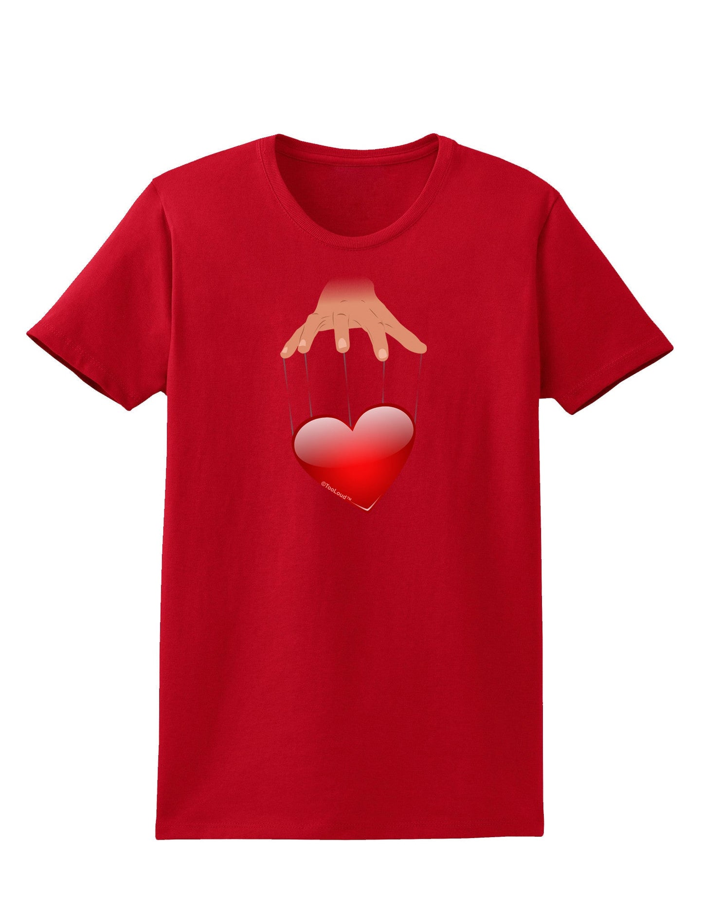Heart on Puppet Strings Womens Dark T-Shirt-TooLoud-Red-X-Small-Davson Sales