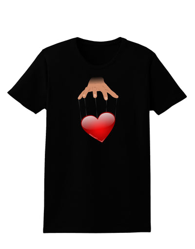 Heart on Puppet Strings Womens Dark T-Shirt-TooLoud-Black-X-Small-Davson Sales