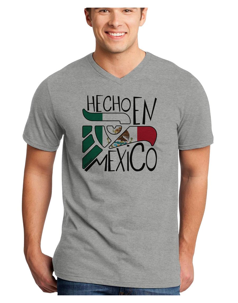 Hecho en Mexico Design - Mexican Flag Adult V-Neck T-shirt by TooLoud-Mens V-Neck T-Shirt-TooLoud-White-Small-Davson Sales