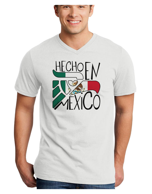 Hecho en Mexico Design - Mexican Flag Adult V-Neck T-shirt by TooLoud-Mens V-Neck T-Shirt-TooLoud-White-Small-Davson Sales