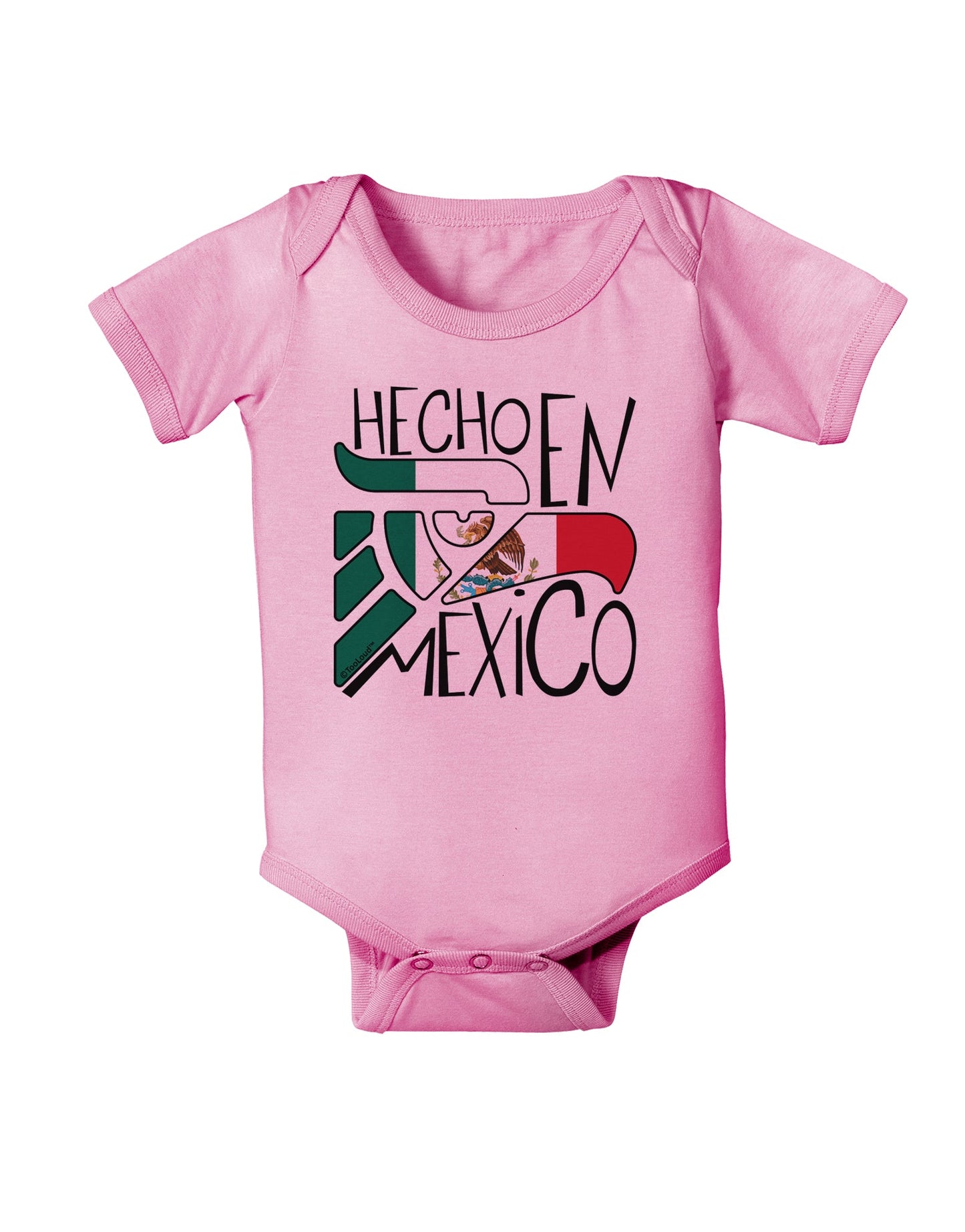 Hecho en Mexico Design - Mexican Flag Baby Romper Bodysuit by TooLoud-Baby Romper-TooLoud-Light-Pink-06-Months-Davson Sales