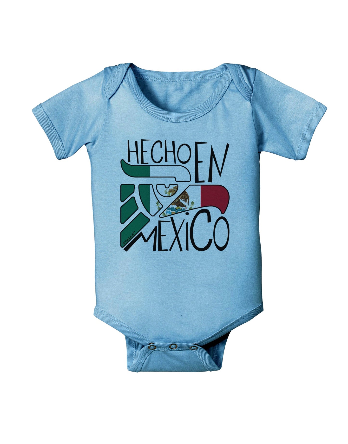 Hecho en Mexico Design - Mexican Flag Baby Romper Bodysuit by TooLoud-Baby Romper-TooLoud-Light-Blue-06-Months-Davson Sales