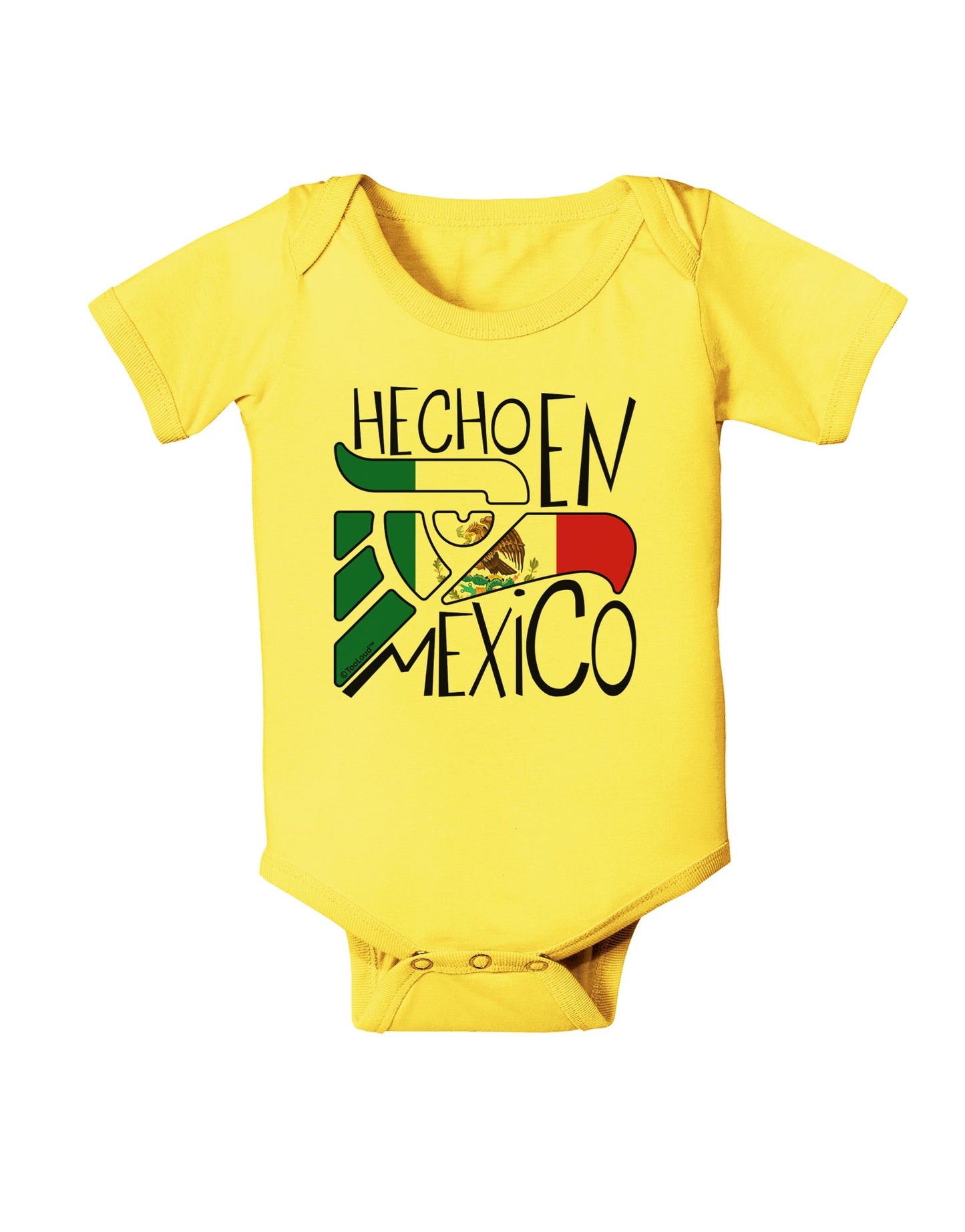 Hecho en Mexico Design - Mexican Flag Baby Romper Bodysuit by TooLoud-Baby Romper-TooLoud-Yellow-06-Months-Davson Sales