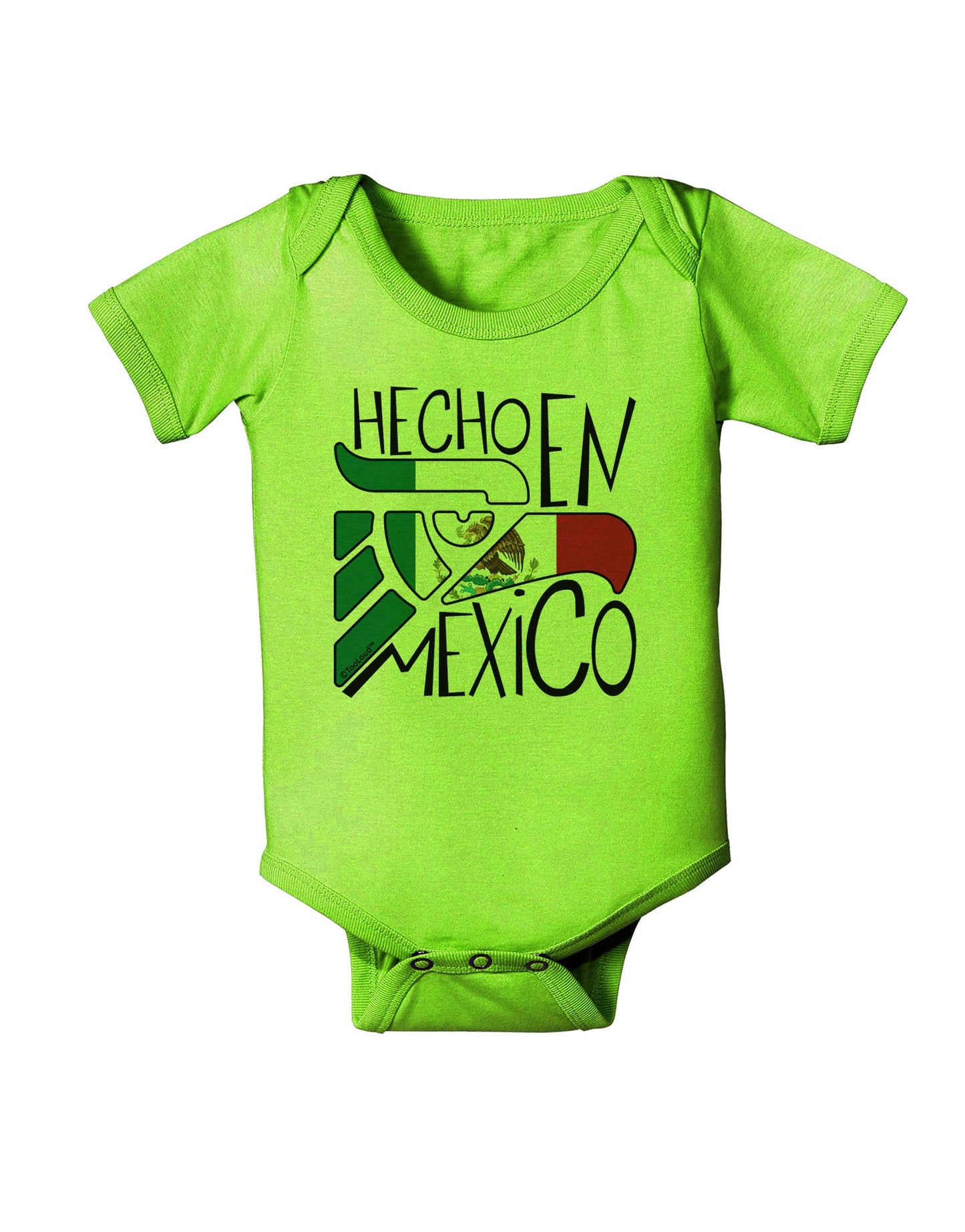 Hecho en Mexico Design - Mexican Flag Baby Romper Bodysuit by TooLoud-Baby Romper-TooLoud-Lime-Green-06-Months-Davson Sales