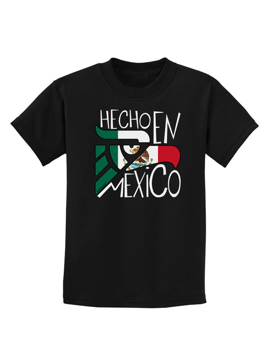 Hecho en Mexico Design - Mexican Flag Childrens Dark T-Shirt by TooLoud-Childrens T-Shirt-TooLoud-Black-X-Small-Davson Sales