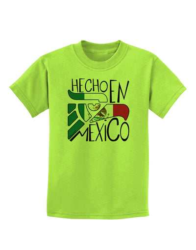 Hecho en Mexico Design - Mexican Flag Childrens T-Shirt by TooLoud-Childrens T-Shirt-TooLoud-Lime-Green-X-Small-Davson Sales