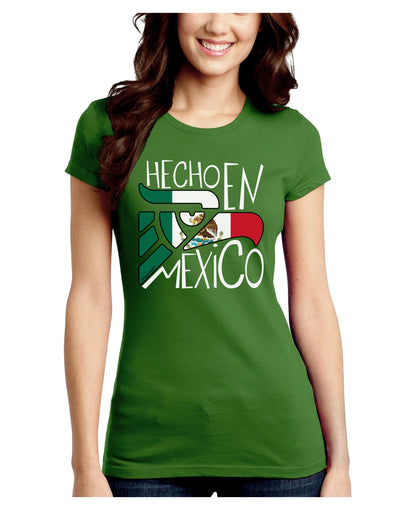 Hecho en Mexico Design - Mexican Flag Juniors Crew Dark T-Shirt by TooLoud-T-Shirts Juniors Tops-TooLoud-Kiwi-Green-Juniors Fitted X-Small-Davson Sales