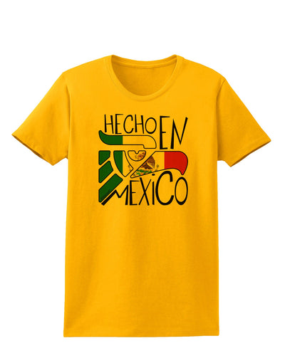 Hecho en Mexico Design - Mexican Flag Womens T-Shirt by TooLoud-Womens T-Shirt-TooLoud-Gold-X-Small-Davson Sales