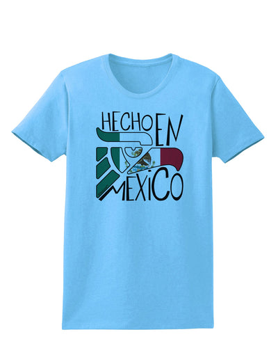 Hecho en Mexico Design - Mexican Flag Womens T-Shirt by TooLoud-Womens T-Shirt-TooLoud-Aquatic-Blue-X-Small-Davson Sales