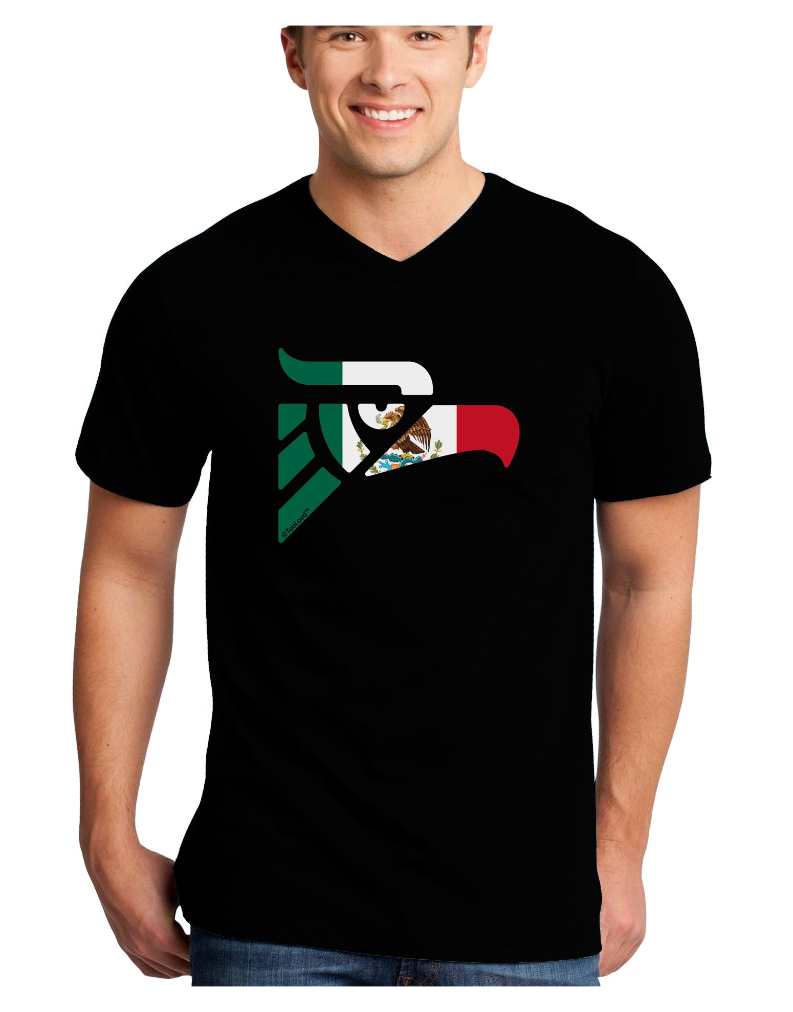 Hecho en Mexico Eagle Symbol - Mexican Flag Adult Dark V-Neck T-Shirt by TooLoud-Mens V-Neck T-Shirt-TooLoud-Black-Small-Davson Sales