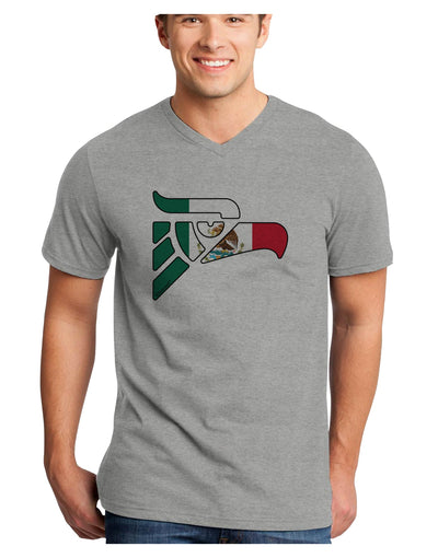 Hecho en Mexico Eagle Symbol - Mexican Flag Adult V-Neck T-shirt by TooLoud-Mens V-Neck T-Shirt-TooLoud-HeatherGray-Small-Davson Sales