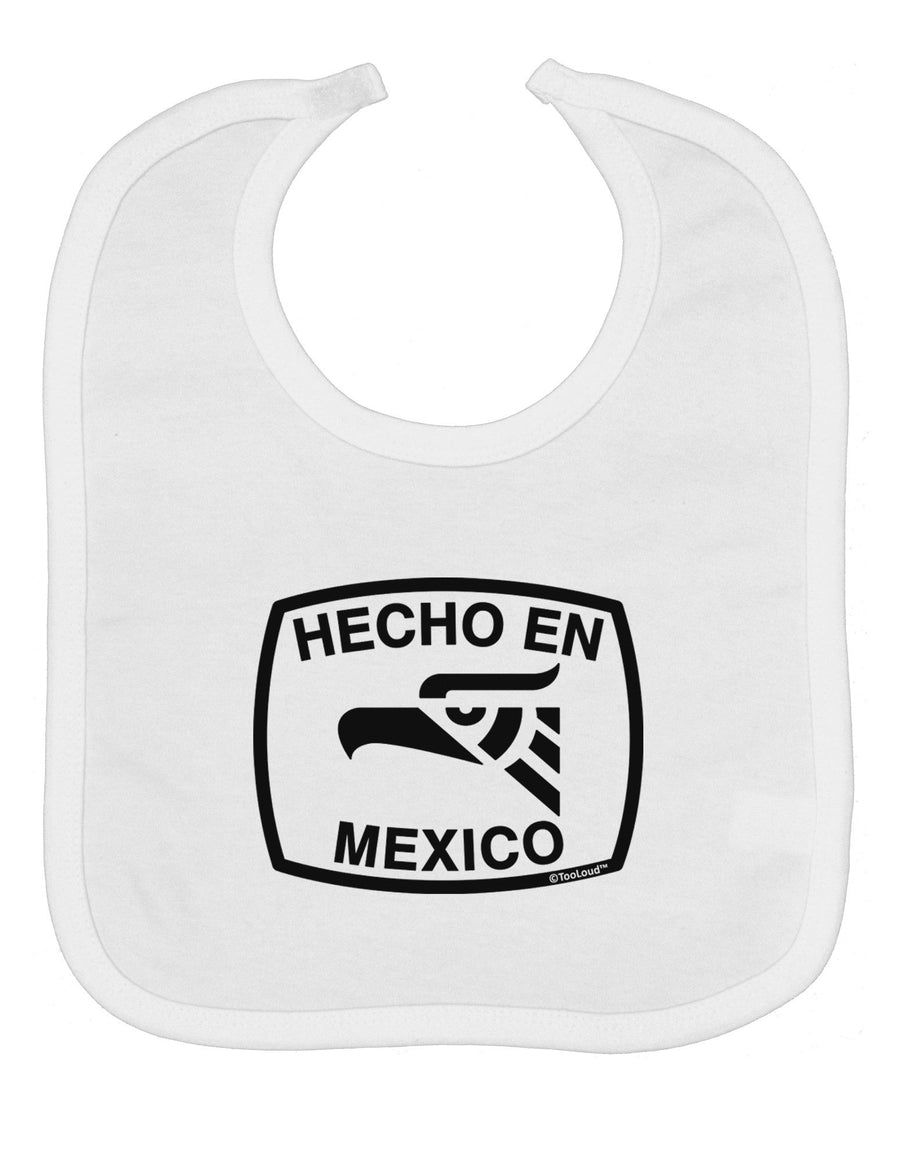 Hecho en Mexico Eagle Symbol with Text Baby Bib by TooLoud