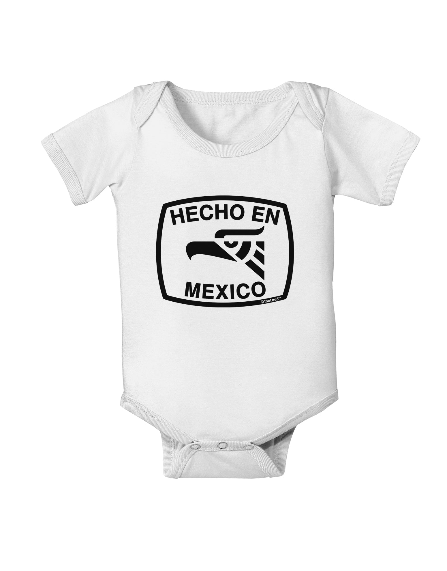 Hecho en Mexico Eagle Symbol with Text Baby Romper Bodysuit by TooLoud-Baby Romper-TooLoud-White-06-Months-Davson Sales