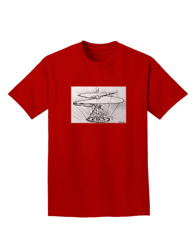 Helicopter Sketch Adult Dark T-Shirt-Mens T-Shirt-TooLoud-Red-Small-Davson Sales