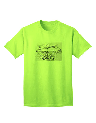 Helicopter Sketch Adult T-Shirt-unisex t-shirt-TooLoud-Neon-Green-Small-Davson Sales