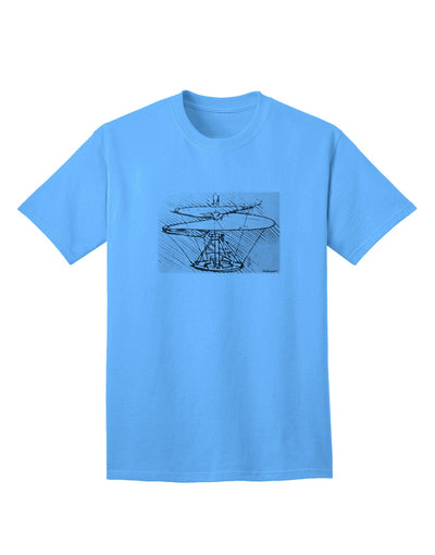 Helicopter Sketch Adult T-Shirt-unisex t-shirt-TooLoud-Aquatic-Blue-Small-Davson Sales