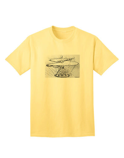 Helicopter Sketch Adult T-Shirt-unisex t-shirt-TooLoud-Yellow-Small-Davson Sales