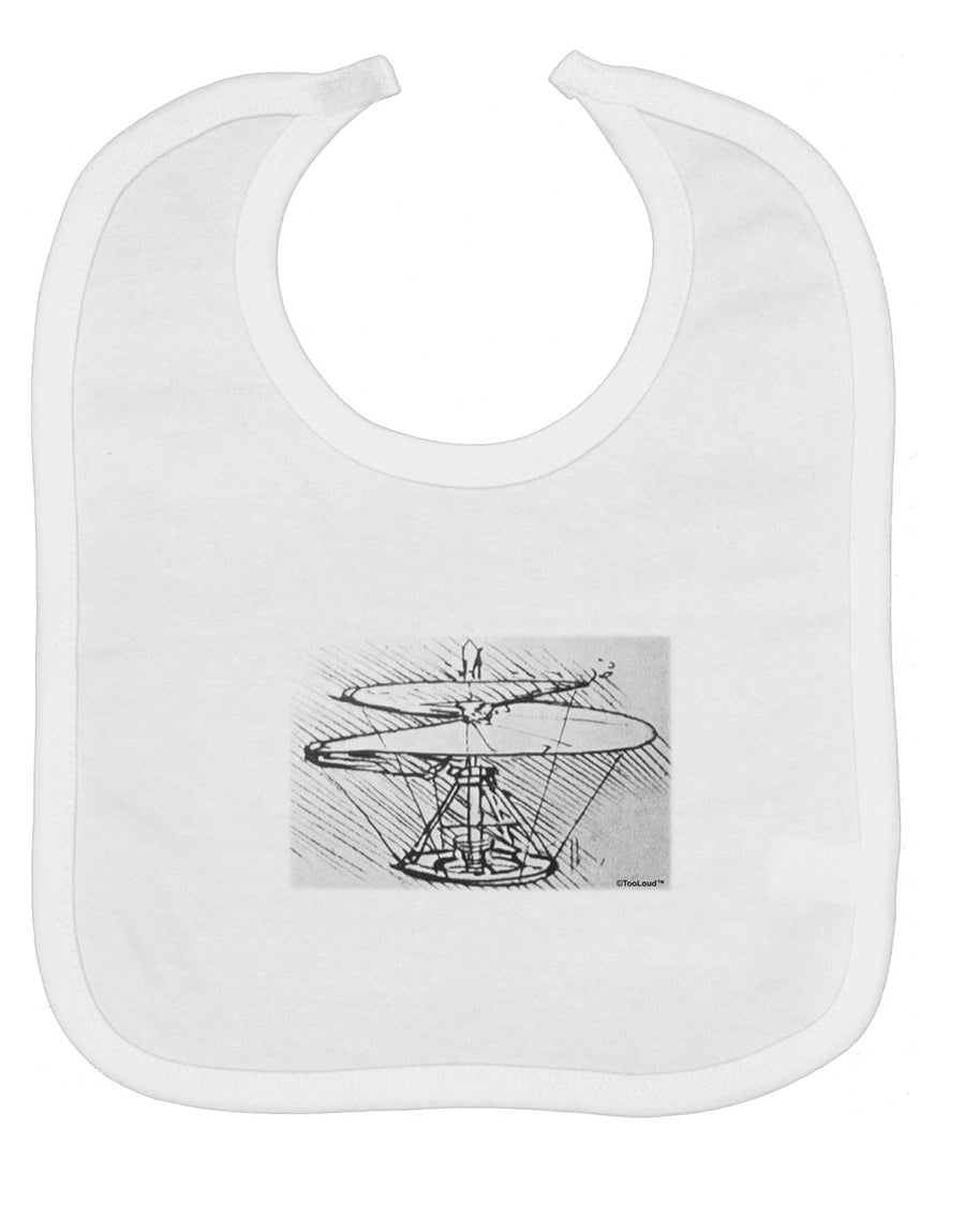 Helicopter Sketch Baby Bib