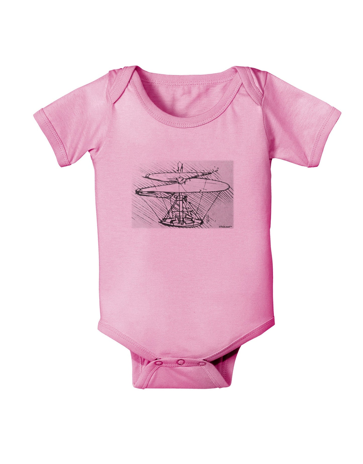 Helicopter Sketch Baby Romper Bodysuit-Baby Romper-TooLoud-Pink-06-Months-Davson Sales