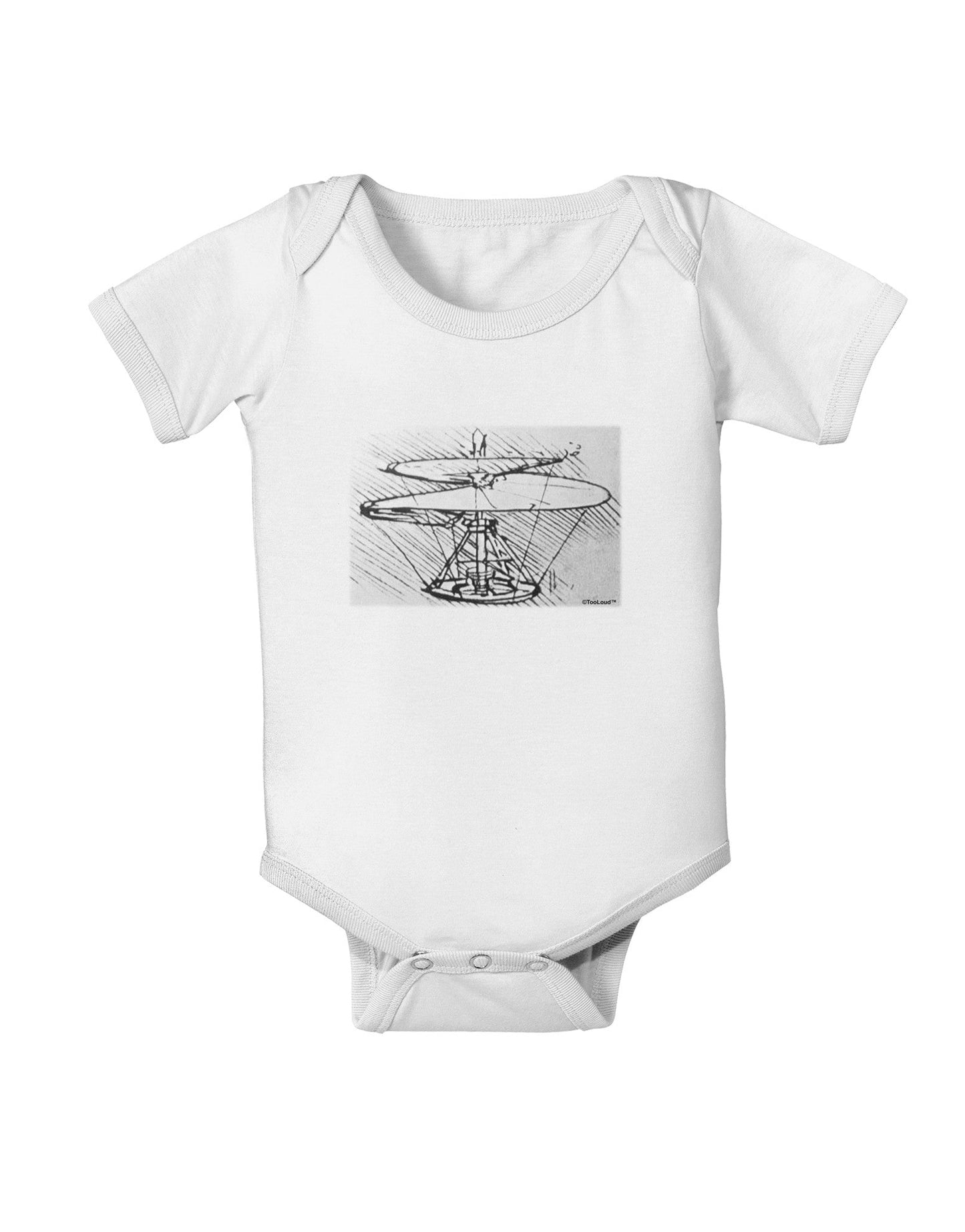 Helicopter Sketch Baby Romper Bodysuit-Baby Romper-TooLoud-White-06-Months-Davson Sales