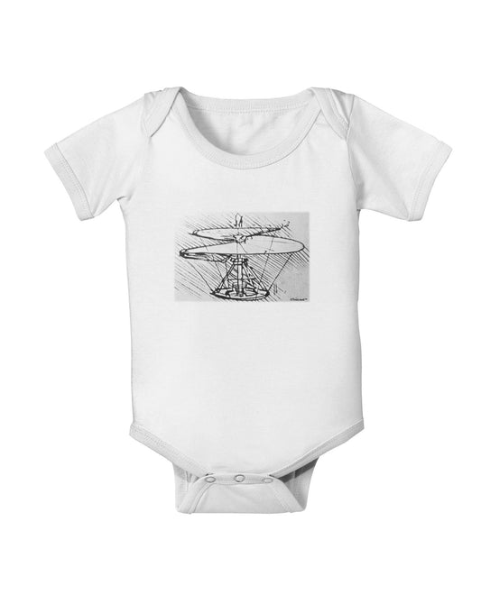 Helicopter Sketch Baby Romper Bodysuit-Baby Romper-TooLoud-White-06-Months-Davson Sales