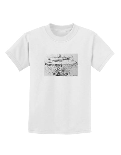 Helicopter Sketch Childrens T-Shirt-Childrens T-Shirt-TooLoud-White-X-Small-Davson Sales