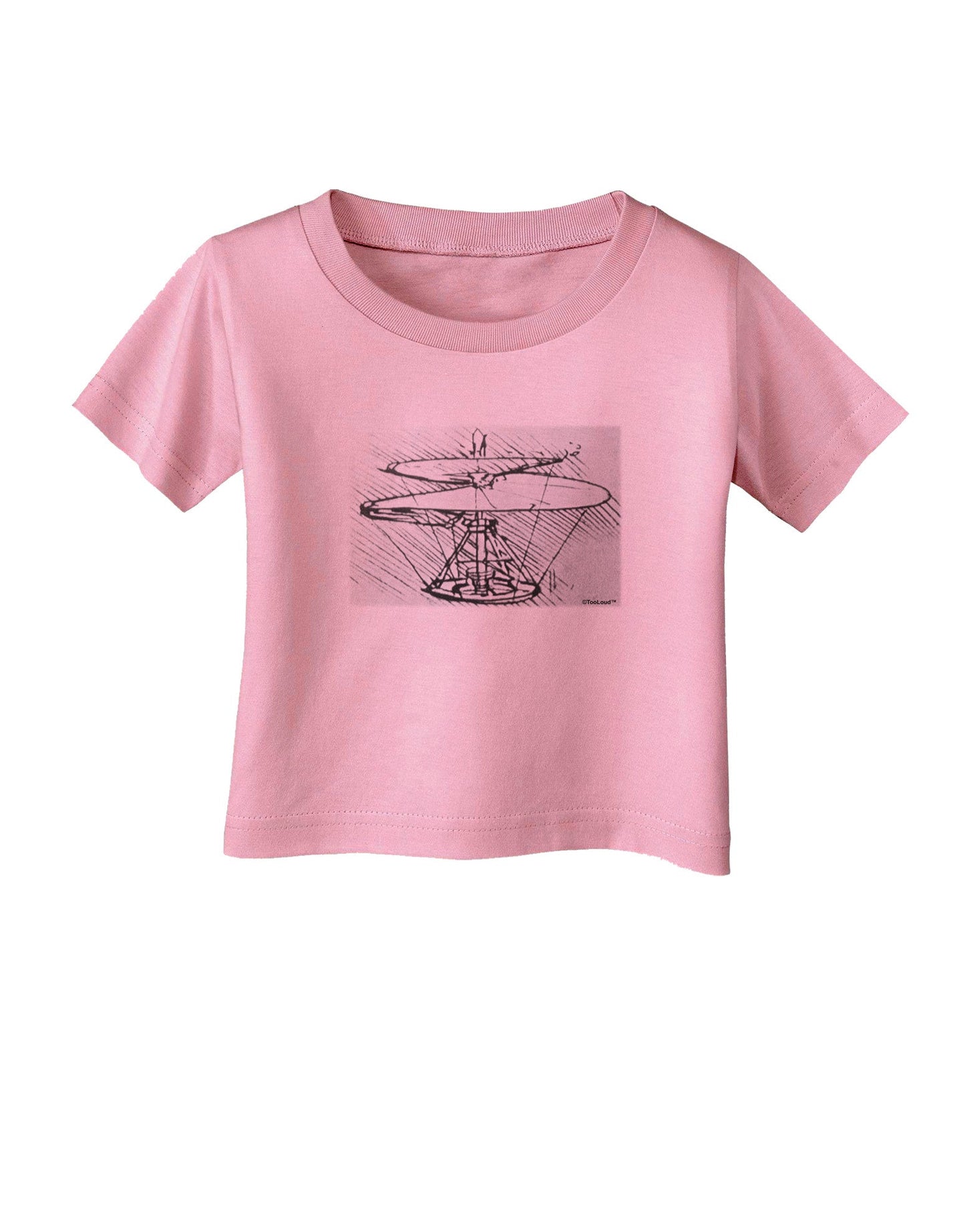 Helicopter Sketch Infant T-Shirt-Infant T-Shirt-TooLoud-Candy-Pink-06-Months-Davson Sales