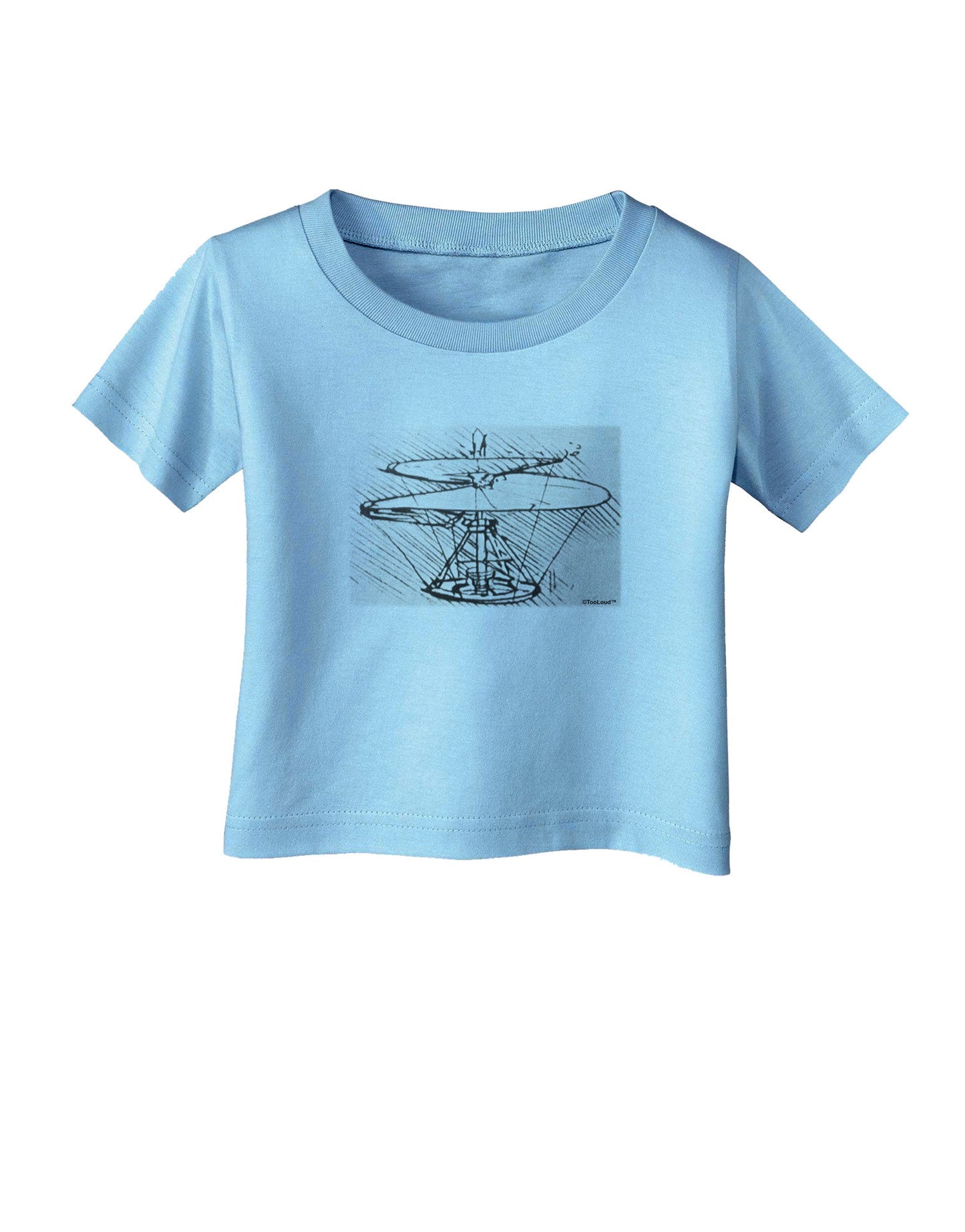 Helicopter Sketch Infant T-Shirt-Infant T-Shirt-TooLoud-Aquatic-Blue-06-Months-Davson Sales