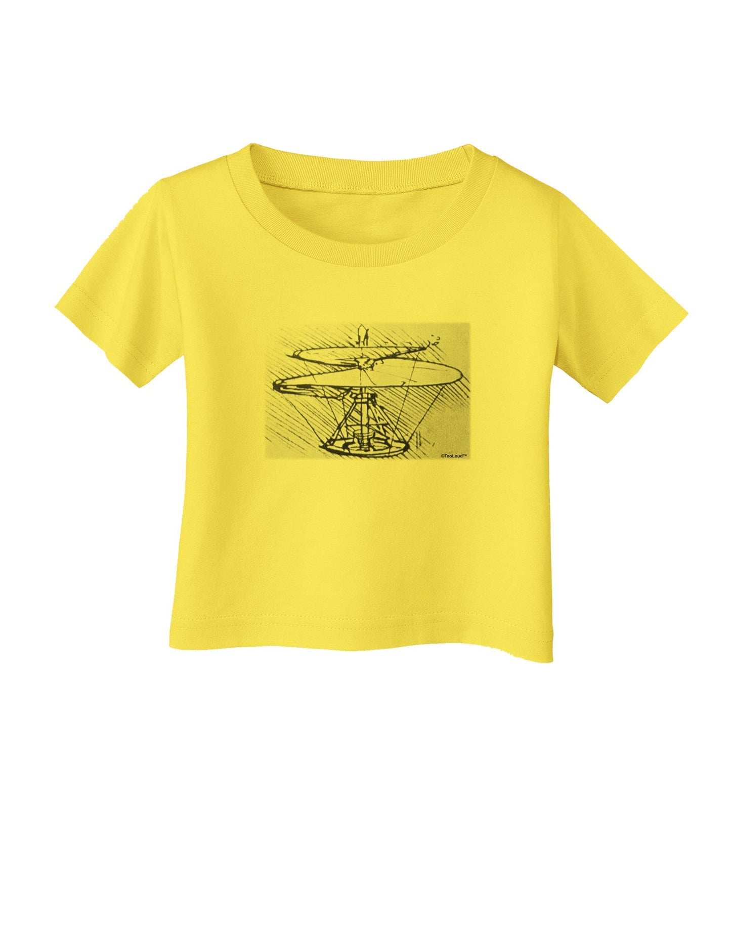 Helicopter Sketch Infant T-Shirt-Infant T-Shirt-TooLoud-Yellow-06-Months-Davson Sales