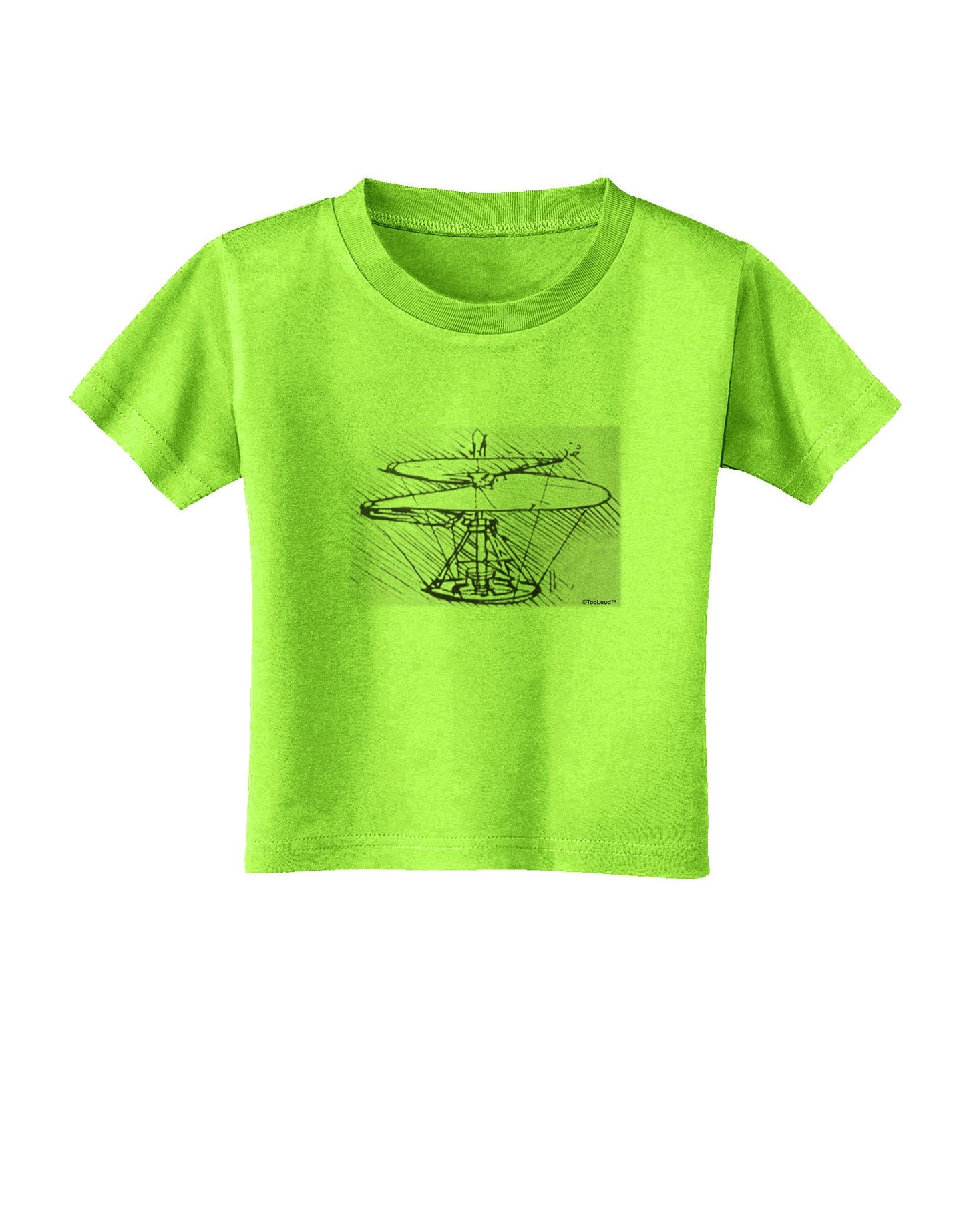 Helicopter Sketch Toddler T-Shirt-Toddler T-Shirt-TooLoud-Lime-Green-2T-Davson Sales