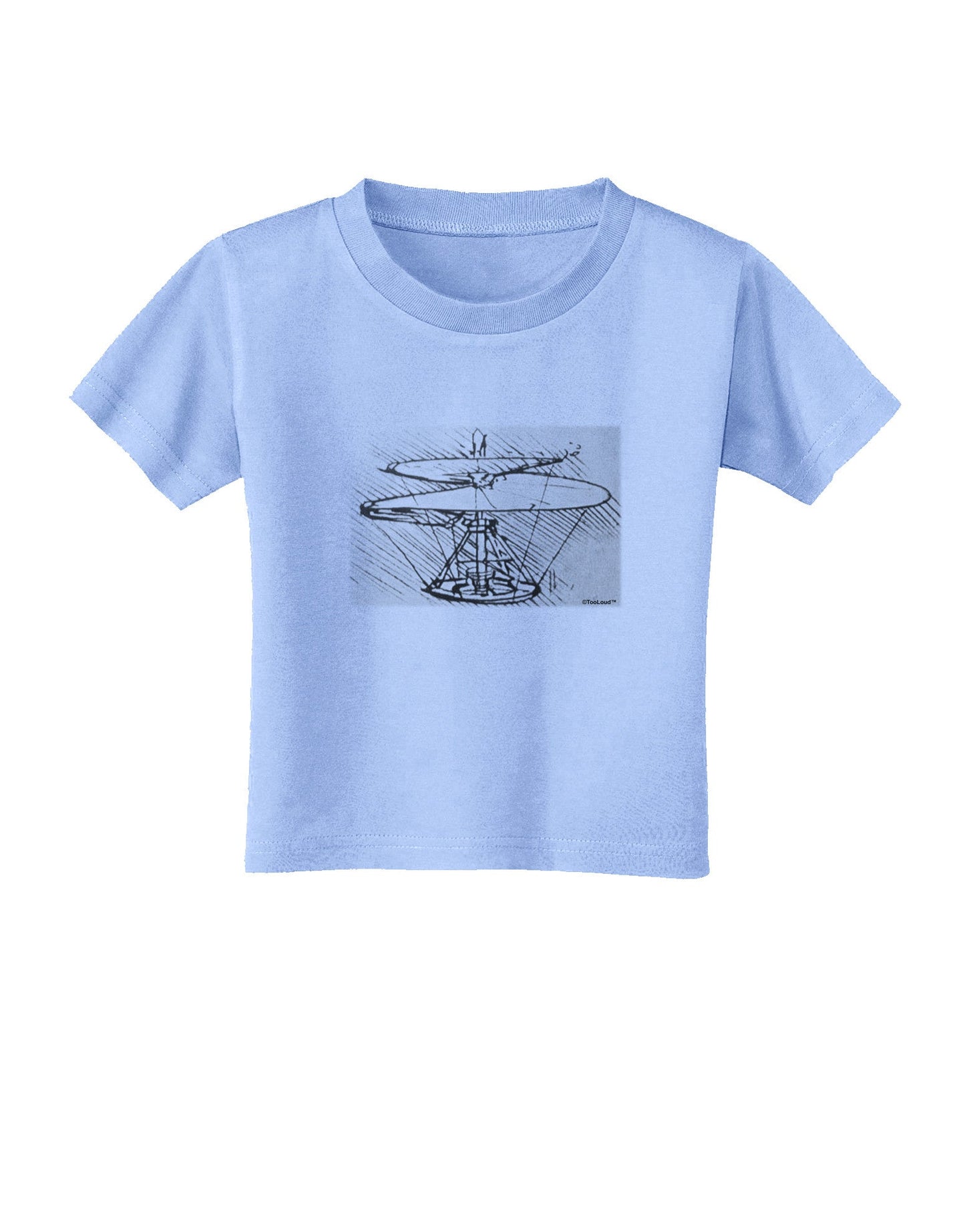 Helicopter Sketch Toddler T-Shirt-Toddler T-Shirt-TooLoud-Aquatic-Blue-2T-Davson Sales