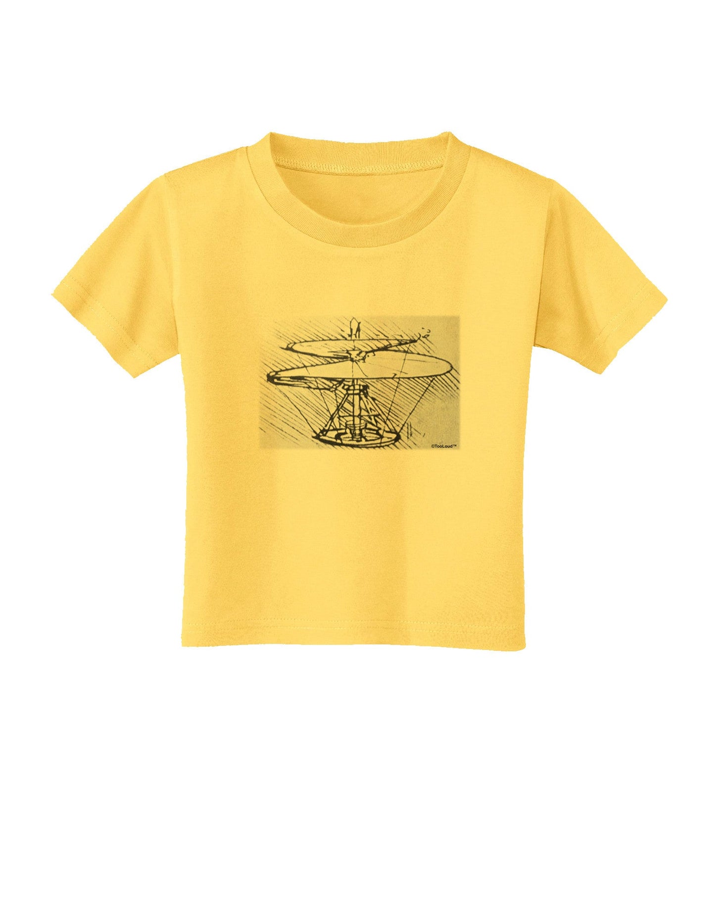 Helicopter Sketch Toddler T-Shirt-Toddler T-Shirt-TooLoud-Yellow-2T-Davson Sales