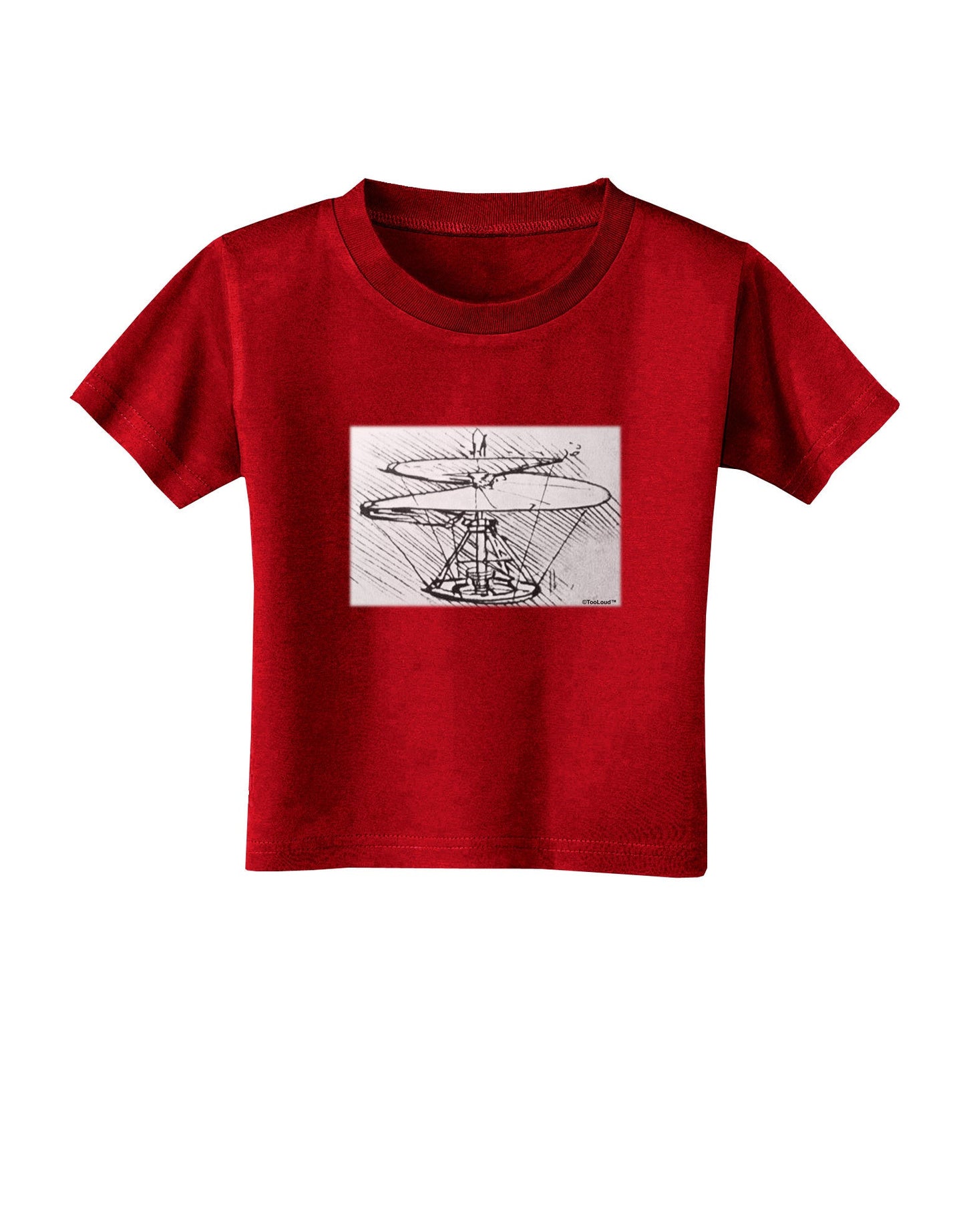 Helicopter Sketch Toddler T-Shirt Dark-Toddler T-Shirt-TooLoud-Red-2T-Davson Sales