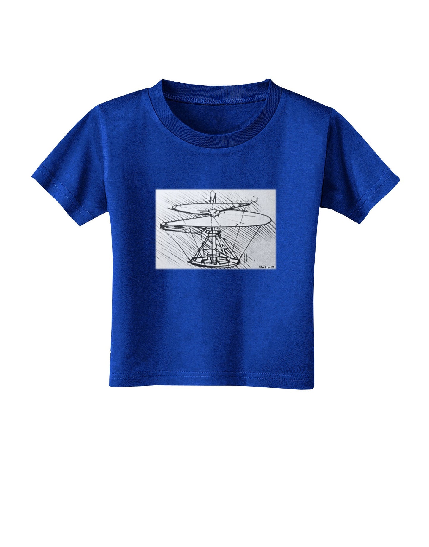 Helicopter Sketch Toddler T-Shirt Dark-Toddler T-Shirt-TooLoud-Royal-Blue-2T-Davson Sales