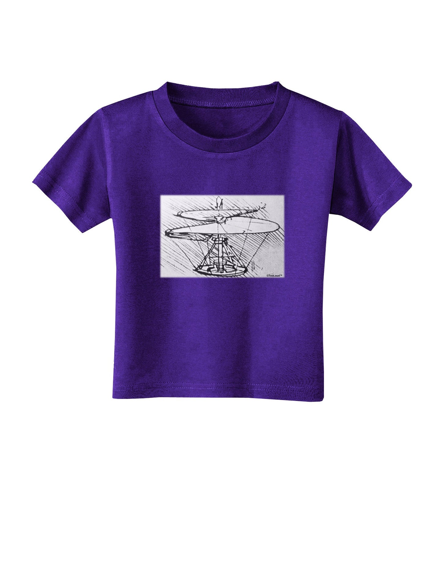 Helicopter Sketch Toddler T-Shirt Dark-Toddler T-Shirt-TooLoud-Purple-2T-Davson Sales