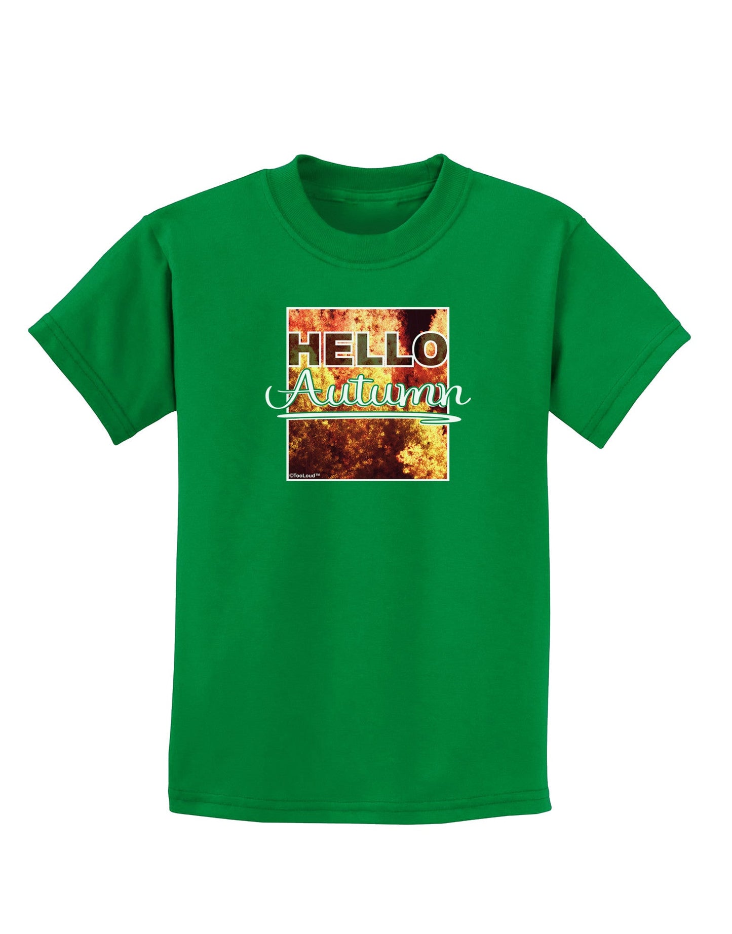 Hello Autumn Childrens Dark T-Shirt-Childrens T-Shirt-TooLoud-Kelly-Green-X-Small-Davson Sales